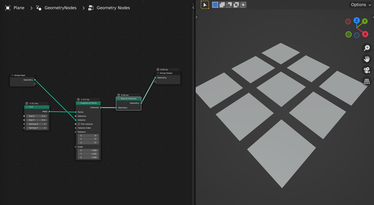 Blender realize instances node breaks UV before 3.5